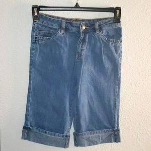 French Toast blue jeans shorts w/ cuffed leg